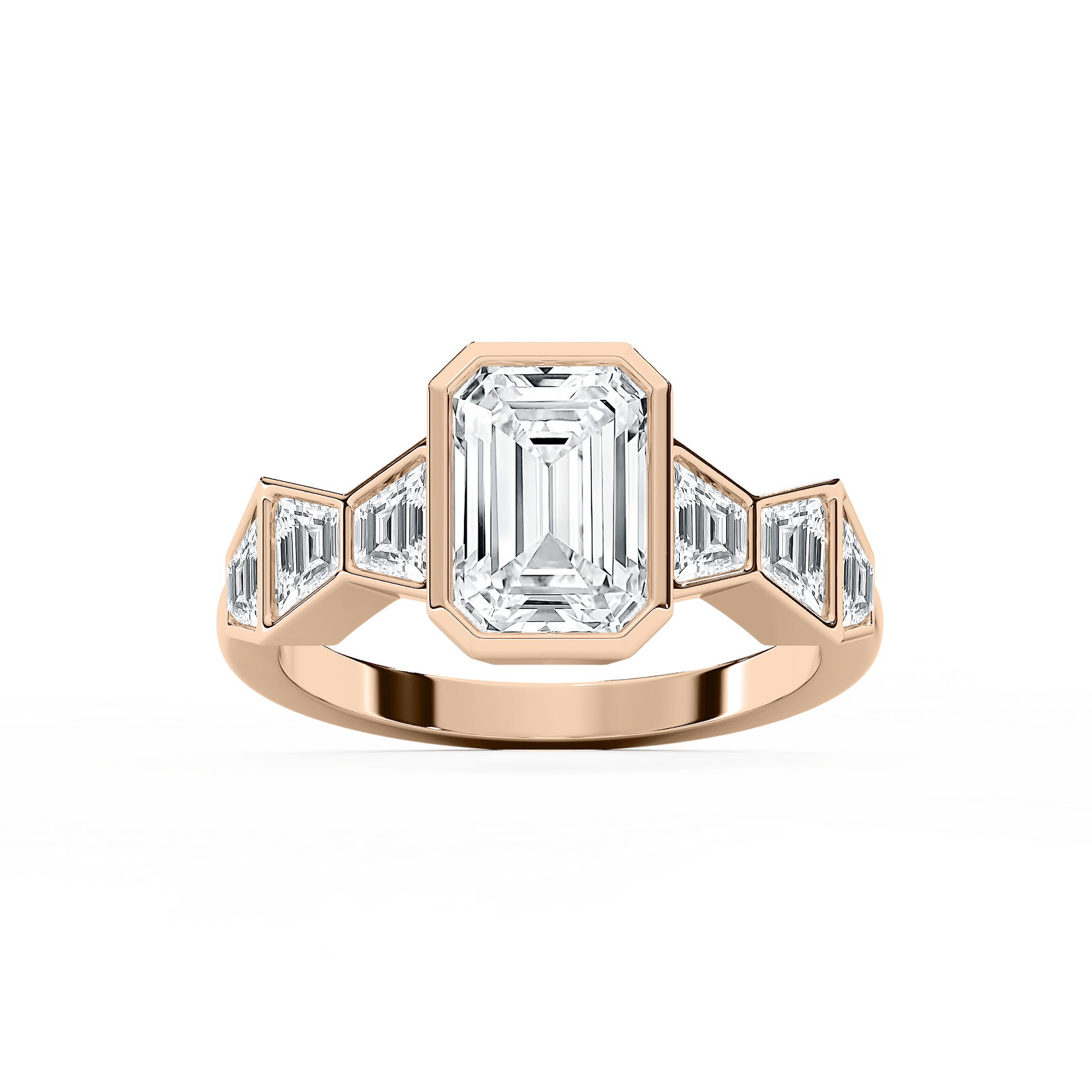 Rylie Emerald Engagement Ring in Rose Gold