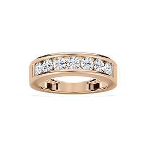 Seven-Stone Channel Set Diamond Band in Rose Gold
