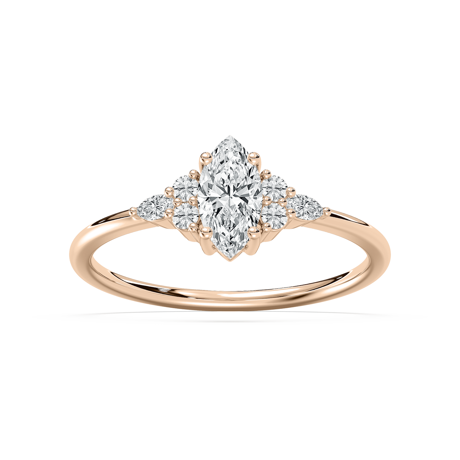 Signe Petite Marquise Engagement Ring in Rose Gold