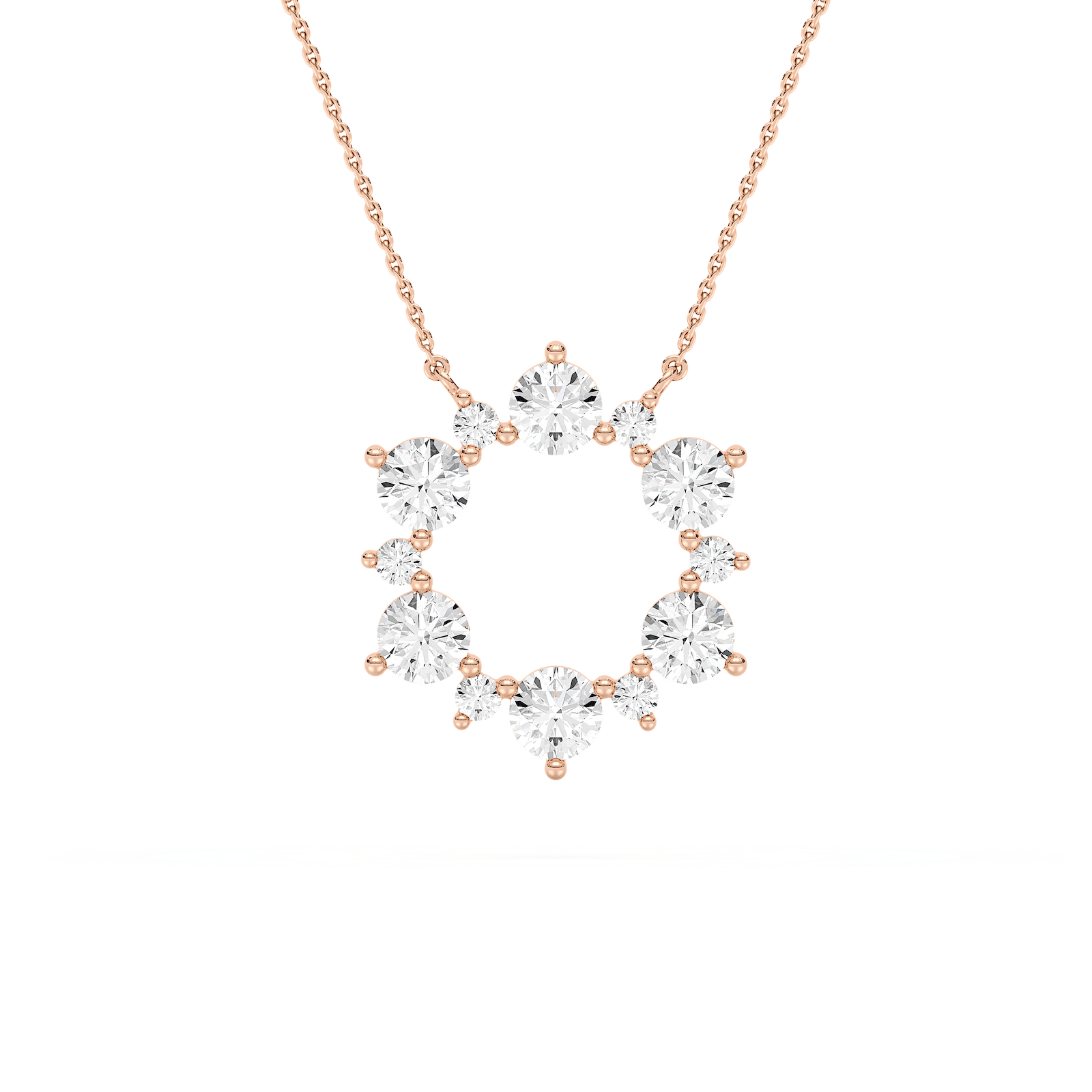 Snowflake Pendant with 0.61ctw Lab-Grown Diamonds in 14K Rose Gold