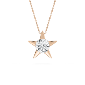 Star Solitaire Pendant in Rose Gold