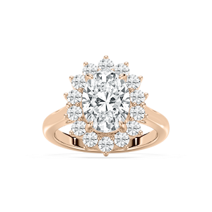 Thea Halo Oval Engagement Ring in Rose Gold