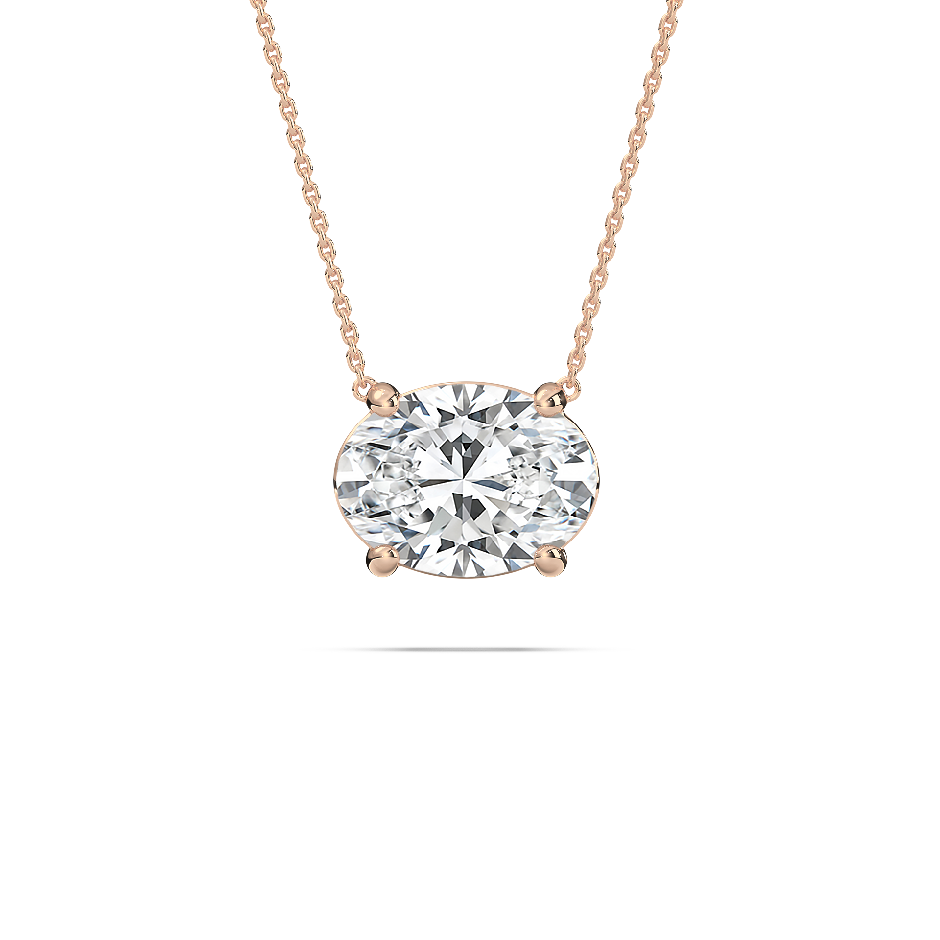 Timeless Oval Solitaire Pendant in Rose Gold