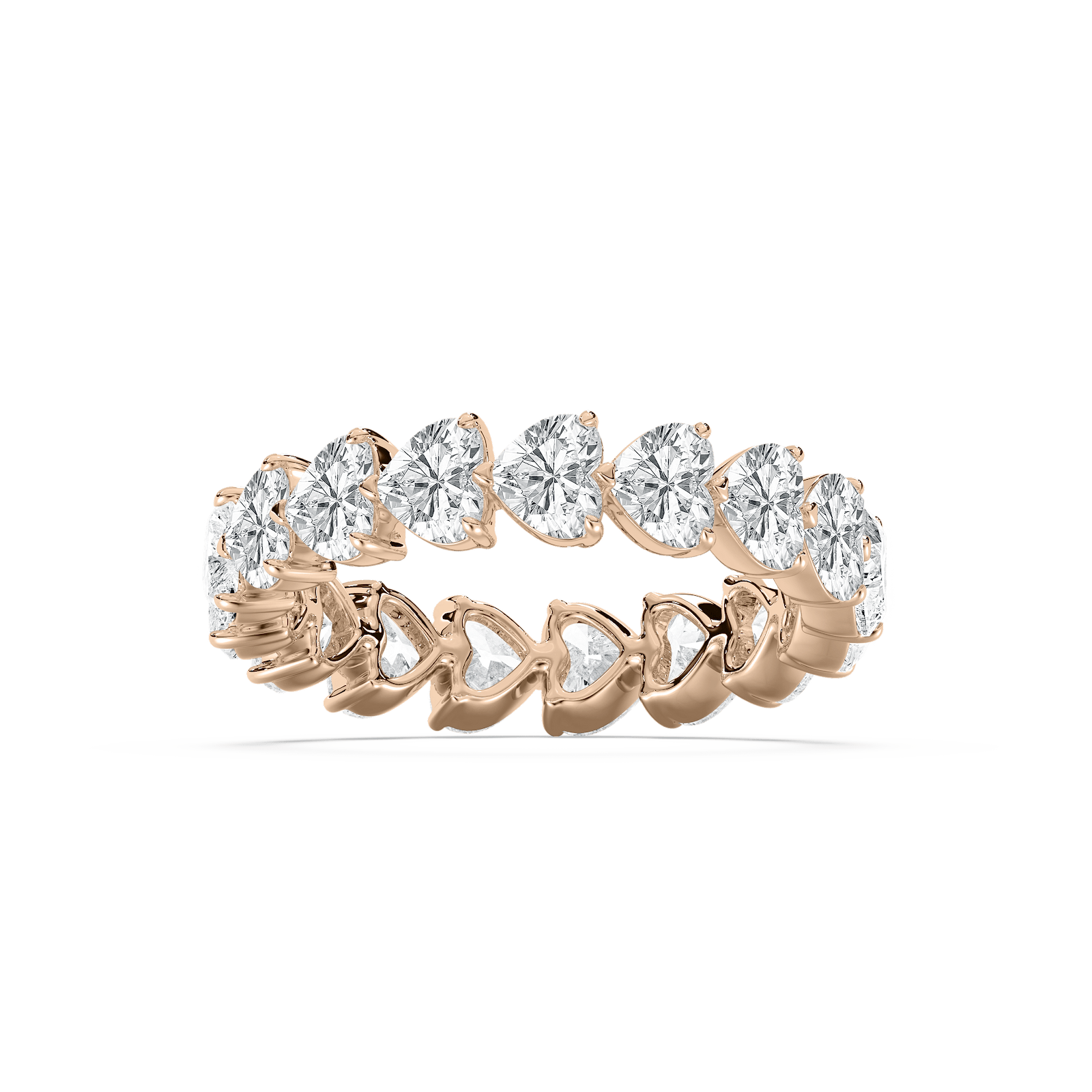 Trailing Heart Eternity Ring in Rose Gold
