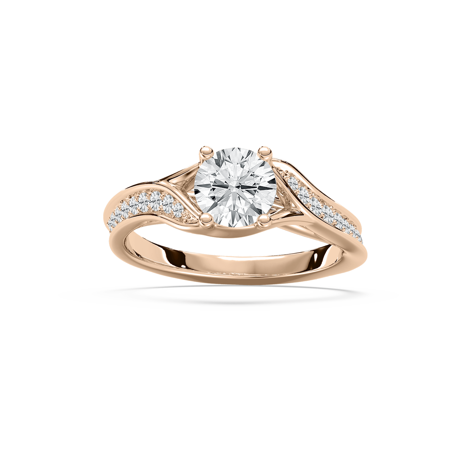 Twist Engagement Ring in Rose Gold