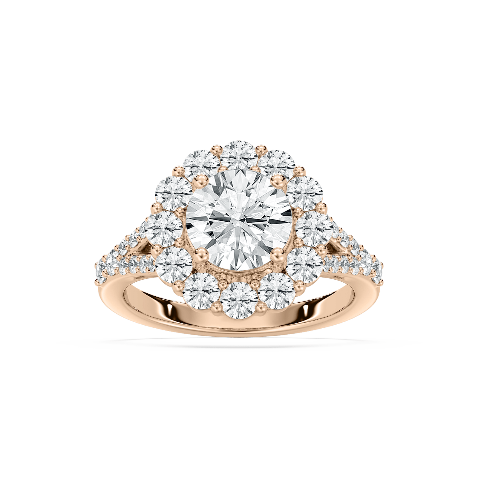 Willa Halo Engagement Ring in Rose Gold