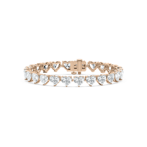 Winsor Heart Tennis Bracelet IN 14k Rose Gold