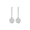 1 ⁷/₈ ctw Accented French Hook Halo Earrings