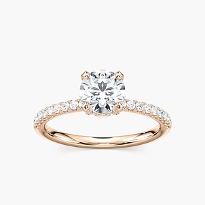 Adelaide Round Lab Grown Diamond Adorned Hidden Halo Engagement Ring