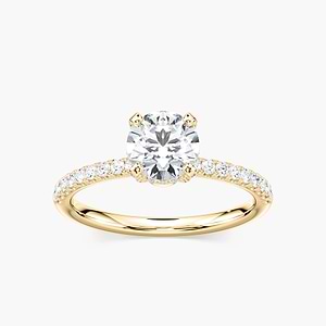 Adelaide Round Lab Grown Diamond Adorned Hidden Halo Engagement Ring