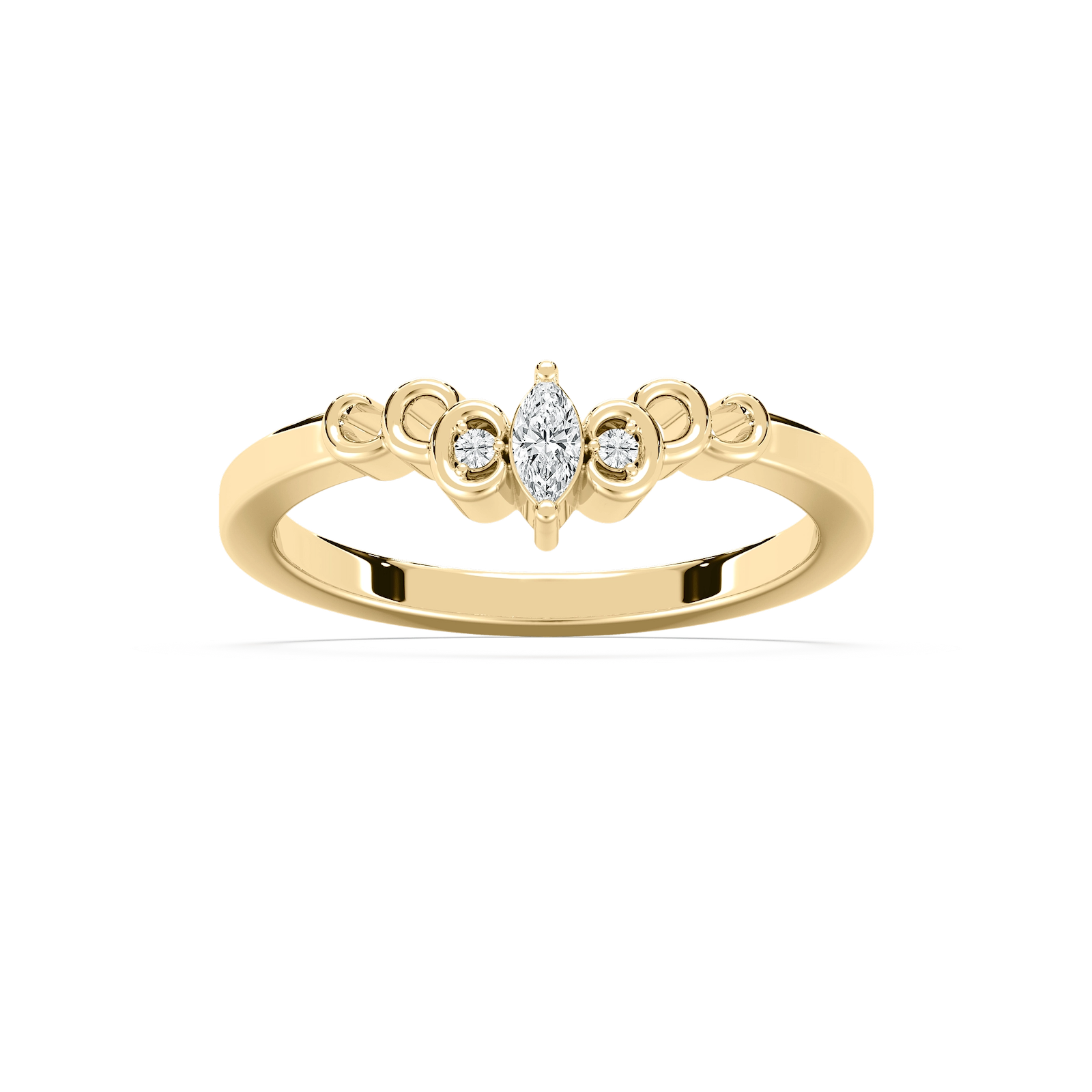 Adelle 1/2 ctw Marquise and Round Lab Grown Diamond Scroll Curved Band