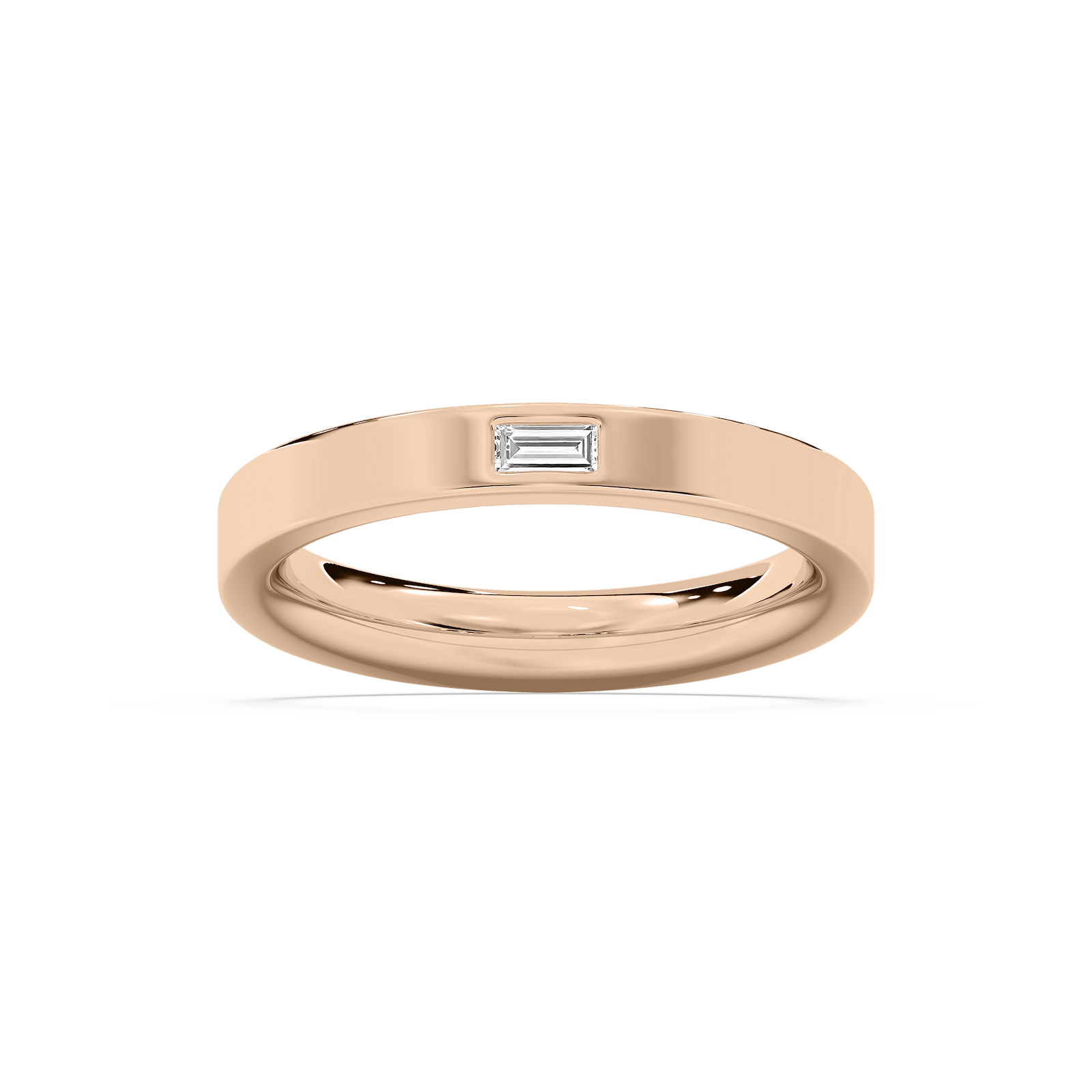 Aimee 1/8 ct Baguette Lab Grown Diamond Burnished Stackable Band