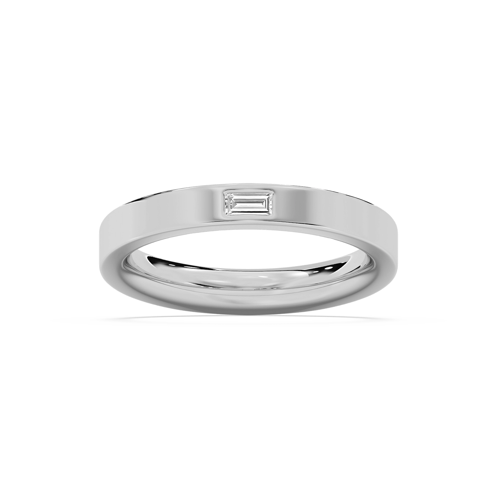 Aimee 1/8 ct Baguette Lab Grown Diamond Burnished Stackable Band