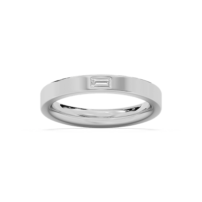 Aimee 1/8 ct Baguette Lab Grown Diamond Burnished Stackable Band
