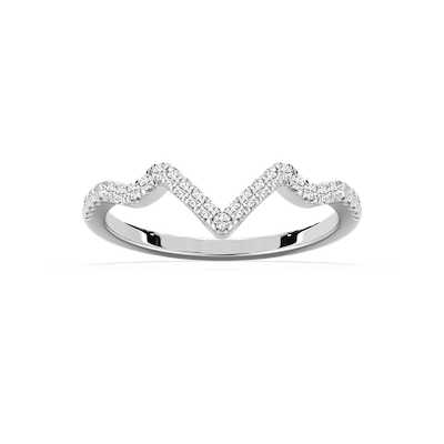 Alder 1/5 ctw Round Lab Grown Diamond Chevron Curved Band