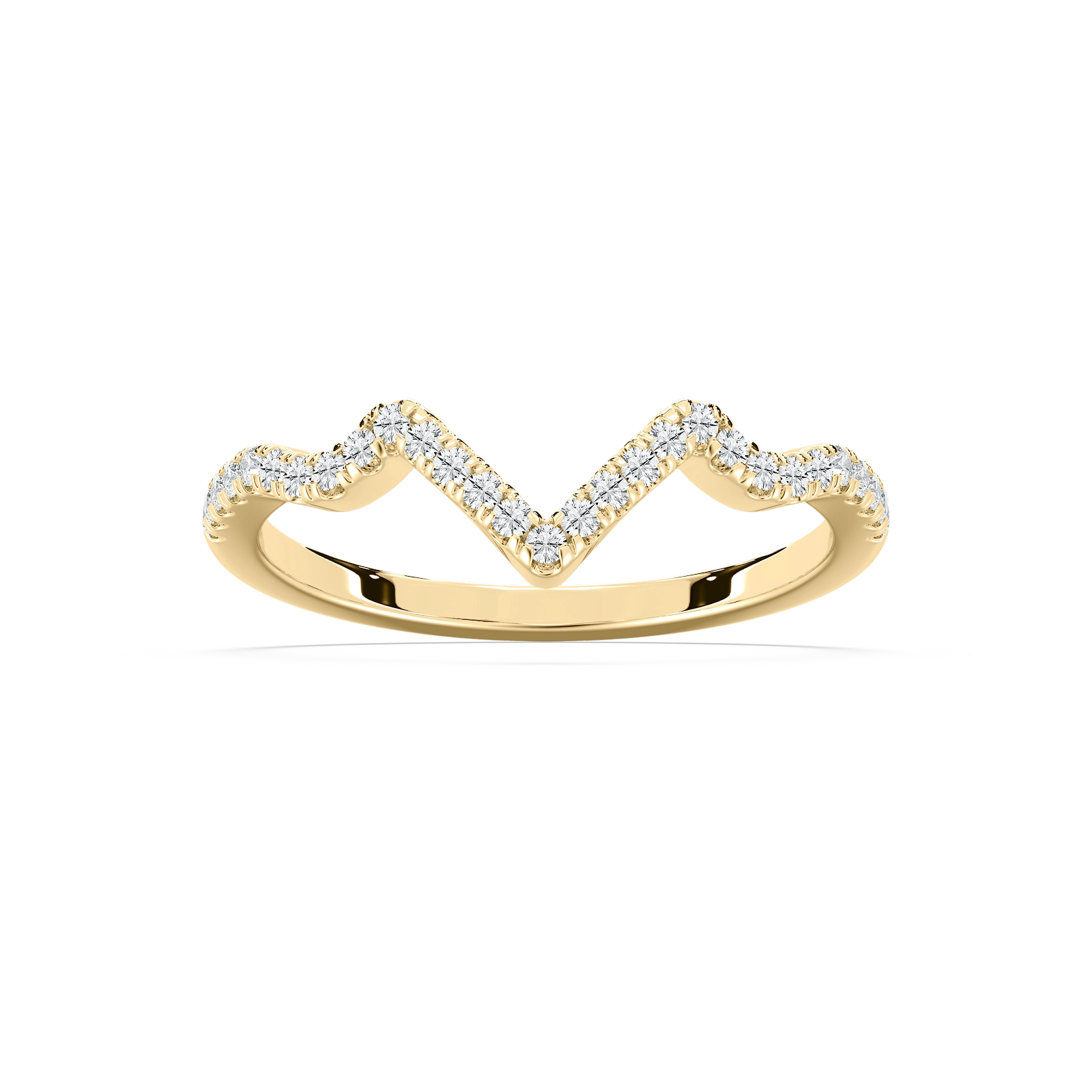 Alder 1/5 ctw Round Lab Grown Diamond Chevron Curved Band