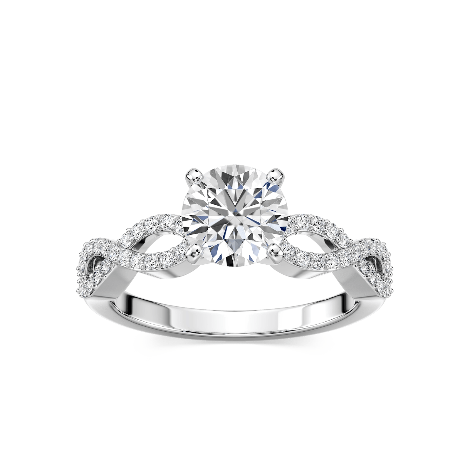 Ayla Lab Grown Diamond Infinity Side Stone Engagement Ring