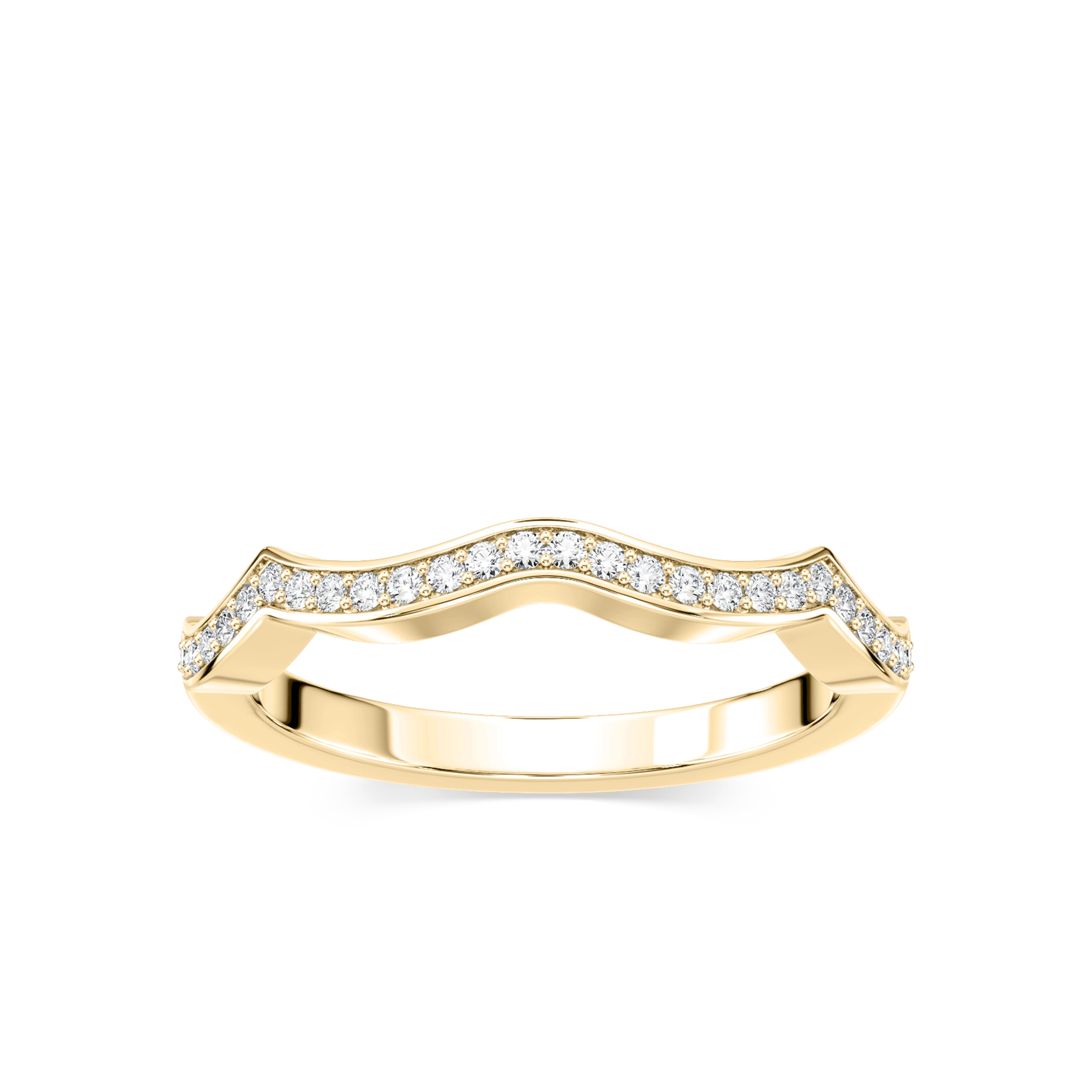 Ayla 1/8 ctw Round Lab Grown Diamond Channel Set Curved Band
