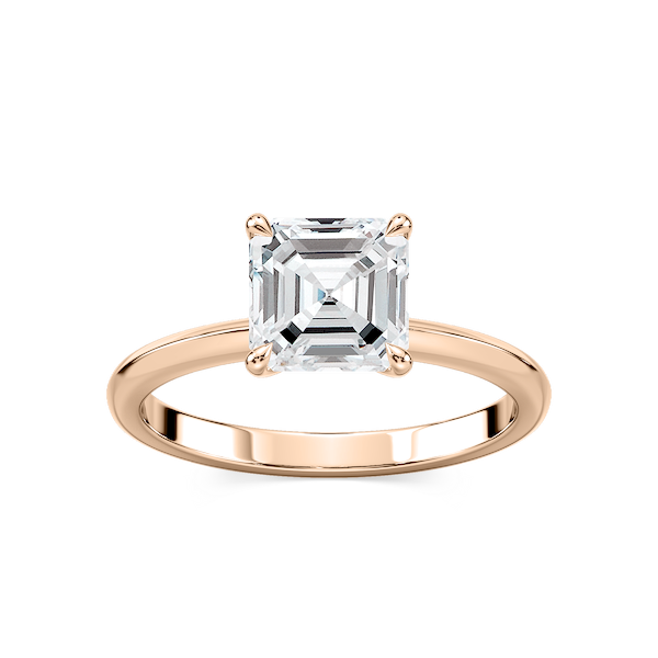 Alma Asscher Lab Grown Diamond Knife Edge Solitaire Engagement Ring