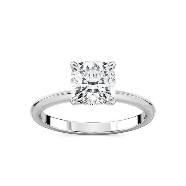 Alma Cushion Lab Grown Diamond Knife Edge Solitaire Engagement Ring