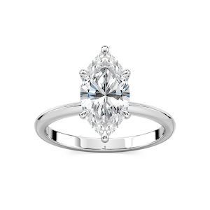Alma Marquise Lab Grown Diamond Knife Edge Solitaire Engagement Ring
