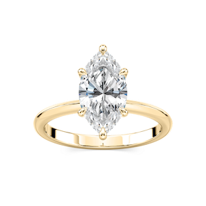 Alma Marquise Lab Grown Diamond Knife Edge Solitaire Engagement Ring