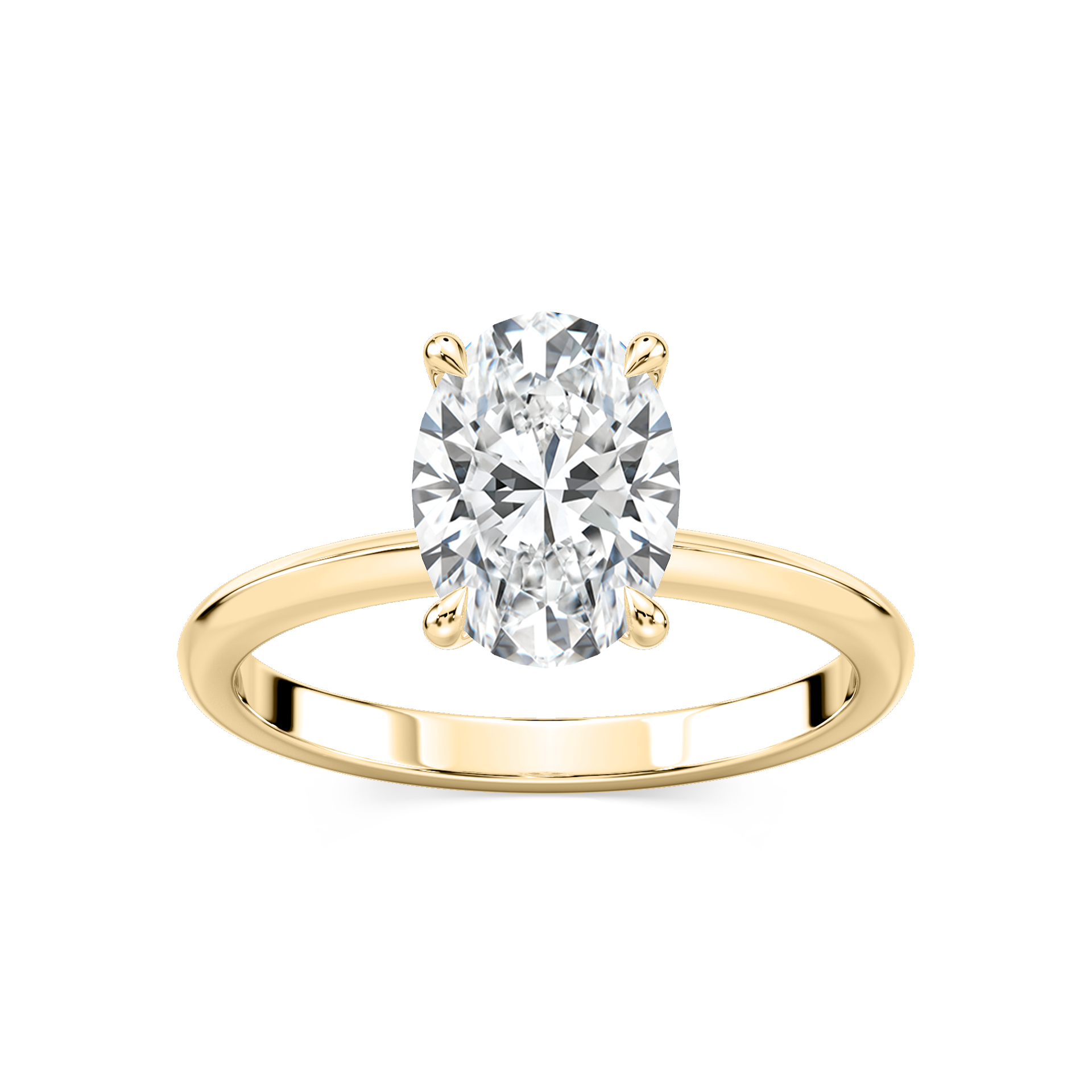 Alma Oval Lab Grown Diamond Knife Edge Solitaire Engagement Ring