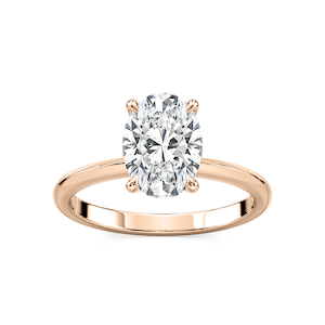 Alma Oval Lab Grown Diamond Knife Edge Solitaire Engagement Ring