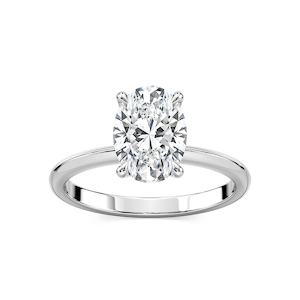 Alma Oval Lab Grown Diamond Knife Edge Solitaire Engagement Ring