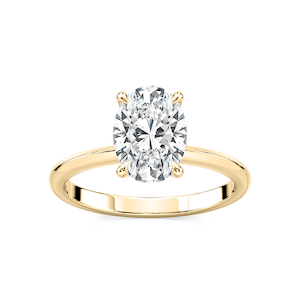 Alma Oval Lab Grown Diamond Knife Edge Solitaire Engagement Ring