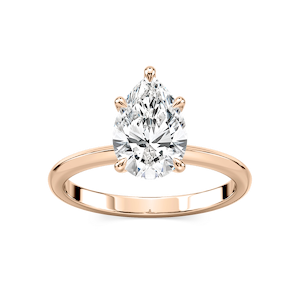 Alma Pear Lab Grown Diamond Knife Edge Solitaire Engagement Ring