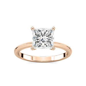 Alma Princess Lab Grown Diamond Knife Edge Solitaire Engagement Ring