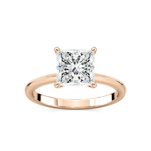Alma Princess Lab Grown Diamond Knife Edge Solitaire Engagement Ring