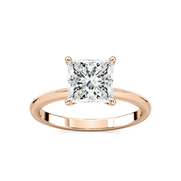 Alma Princess Lab Grown Diamond Knife Edge Solitaire Engagement Ring
