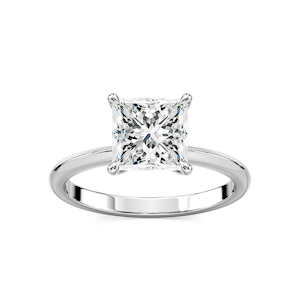 Alma Princess Lab Grown Diamond Knife Edge Solitaire Engagement Ring