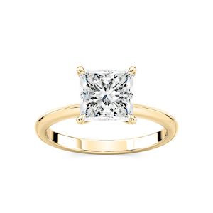 Alma Princess Lab Grown Diamond Knife Edge Solitaire Engagement Ring