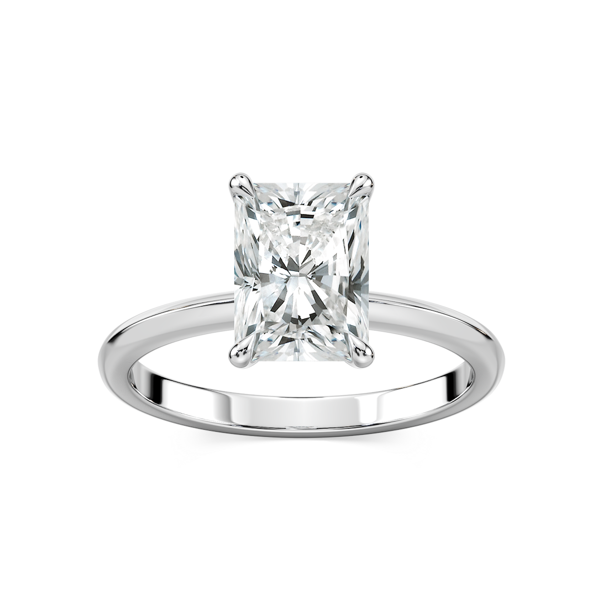 Alma Radiant Lab Grown Diamond Knife Edge Solitaire Engagement Ring
