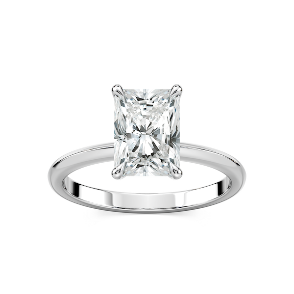 Alma Radiant Lab Grown Diamond Knife Edge Solitaire Engagement Ring