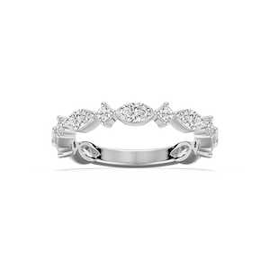 Lyla 1 ⅙ ctw Marquise and Round Lab Grown Diamond Shared Prong Wedding Band