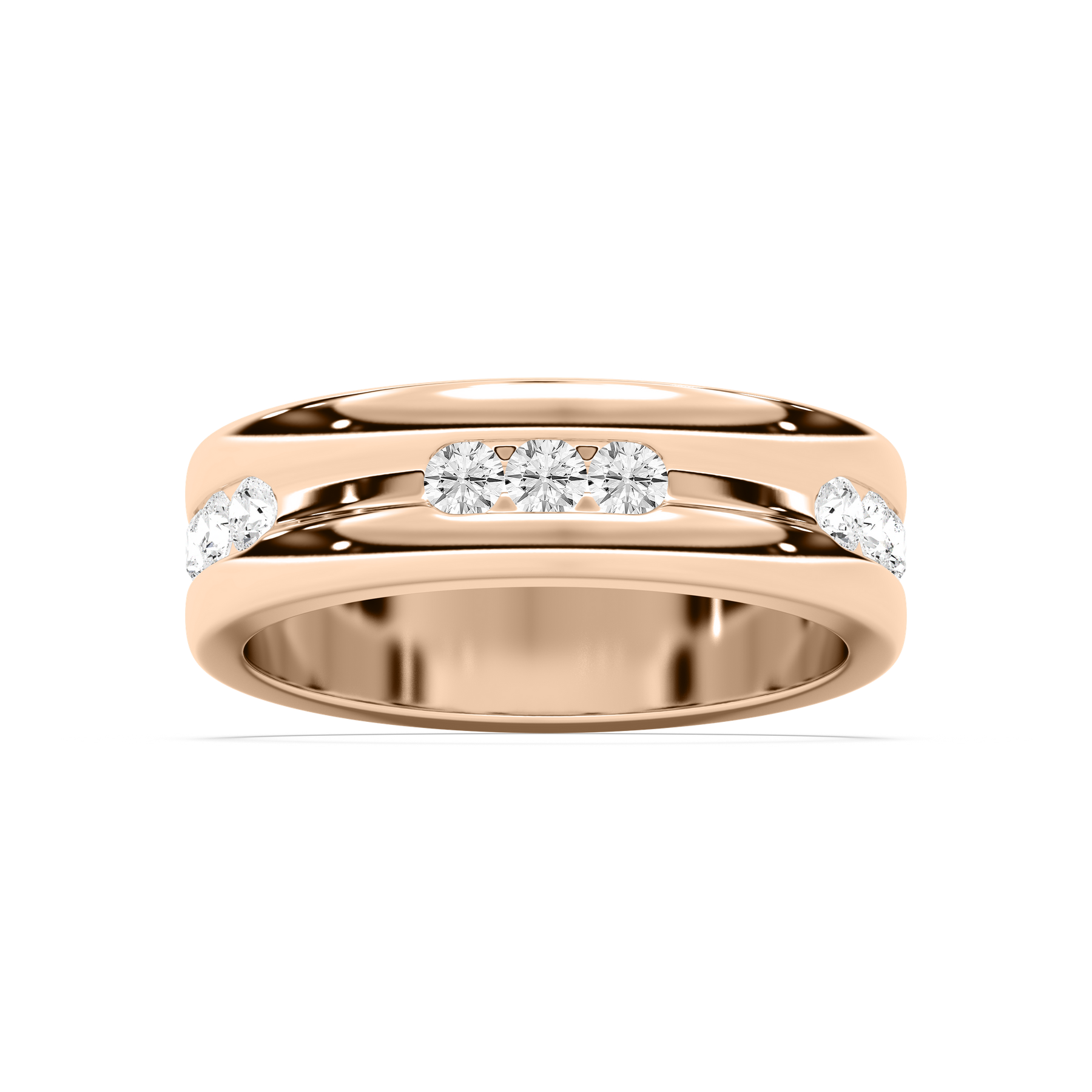 Elliott 5/8 ctw Round Lab Grown Diamond 6.80mm Channel Mens Wedding Band