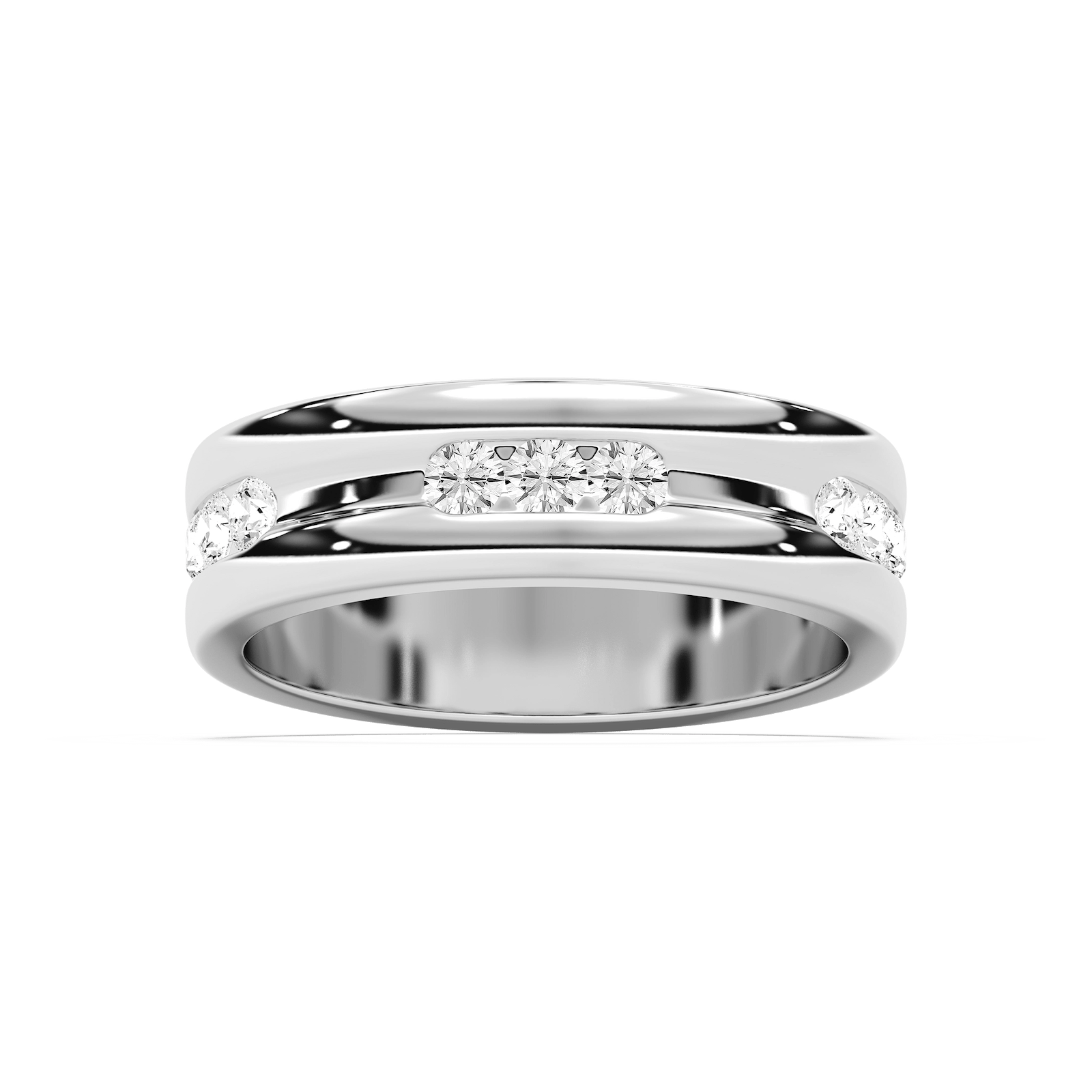 Elliott 5/8 ctw Round Lab Grown Diamond 6.80mm Channel Mens Wedding Band