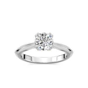 Amelia Lab Grown Diamond Milgrain Knife Edge Double Prong Solitaire Engagement Ring
