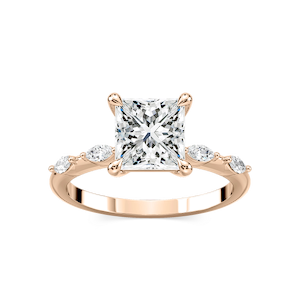 Amelie Princess Lab Grown Diamond Spaced Marquise Side Stone Engagement Ring
