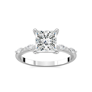 Amelie Princess Lab Grown Diamond Spaced Marquise Side Stone Engagement Ring