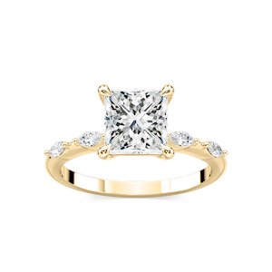 Amelie Princess Lab Grown Diamond Spaced Marquise Side Stone Engagement Ring