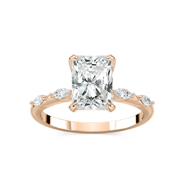 Amelie Radiant Lab Grown Diamond Spaced Marquise Side Stone Engagement Ring