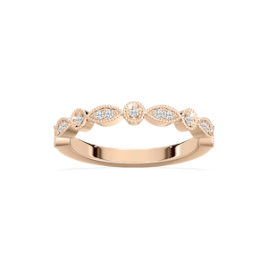 Victoria 1/8 ctw Round Lab Grown Diamond Milgrain Stackable Band