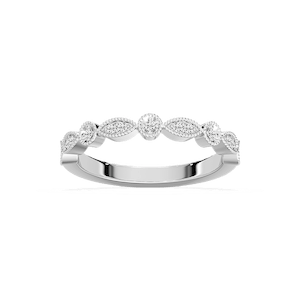 Victoria 1/8 ctw Round Lab Grown Diamond Milgrain Stackable Band