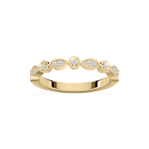 Victoria 1/8 ctw Round Lab Grown Diamond Milgrain Stackable Band