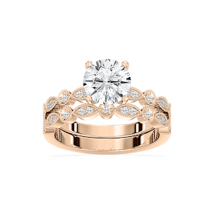Victoria Lab Grown Diamond Vintage Milgrain Wedding Set